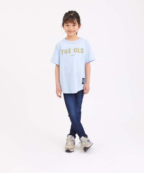 ALPHA LABEL(アルファーレーベル)の「COOL FABRIC STORY T-SHIRT(Tシャツ/カットソー・キッズ・サックスブルー/オフホワイト/チャコールグレー/ベージュ/ラベンダー/カーキ・140/100/110/120/S/150/130)」の1枚目の写真