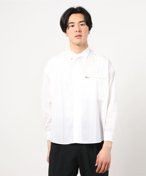 Enharmonic TAVERN（エンハーモニックタヴァーン）の「Enharmonic TAVERN(エンハーモニックタヴァーン)/Pockettable Nylon Shirt（シャツ/ブラウス・メンズ・ブラック/ホワイト・44/46）」の2枚目の写真