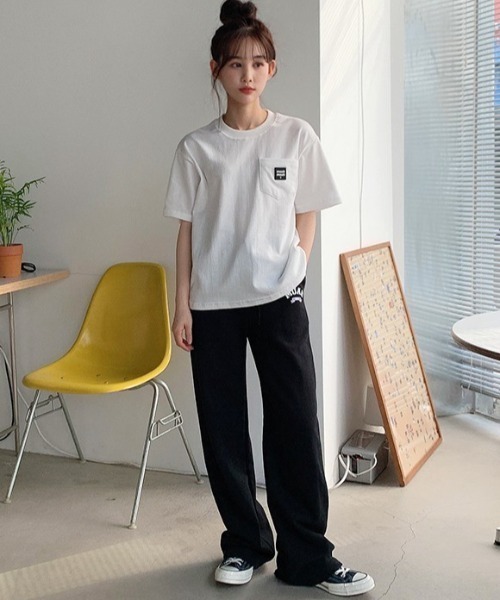 muahmuah(ムーアムーア)の「『muah muah/ムーアムーア』MUAH WIDE COTTON BANDING PANTS/ワイドコットンバンディング パンツ(スウェットパンツ・レディース・アイボリー/ブラック/グレー/ライトブルー・FREE)」の9枚目の写真