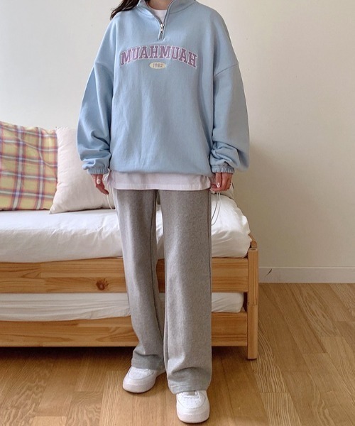 muah muah/ムーアムーア』MUAH WIDE COTTON BANDING PANTS