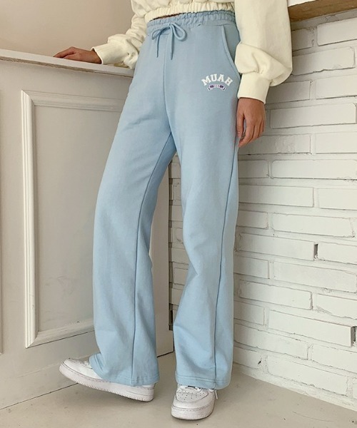 muahmuah(ムーアムーア)の「『muah muah/ムーアムーア』MUAH WIDE COTTON BANDING PANTS/ワイドコットンバンディング パンツ(スウェットパンツ・レディース・アイボリー/ブラック/グレー/ライトブルー・FREE)」の15枚目の写真