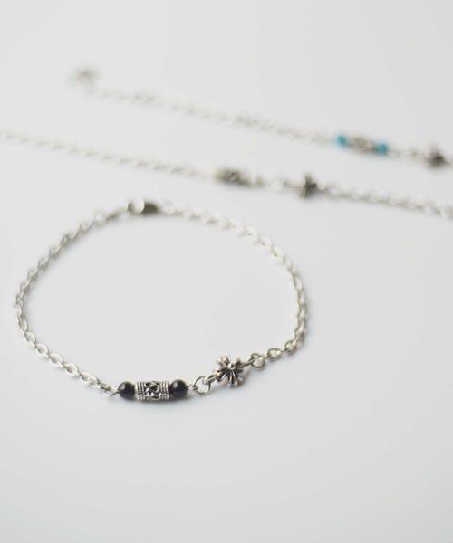 dictionary（ディクショナリー）の「【dictionary】シルバーチェーン アンクレット（アンクレット・レディース・シルバー系その他/シルバー×ブラック/シルバー×ブルー・FREE）」の2枚目の写真