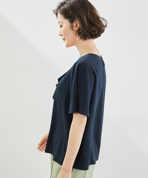 ROPE' PICNIC(ロペピクニック)の「ジョーゼットフロントフリルブラウス(シャツ/ブラウス・レディース・ホワイト/ネイビー/サックスブルー/ライトグリーン・40/38)」の5枚目の写真