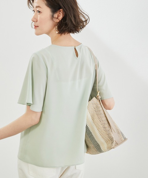 ROPE' PICNIC(ロペピクニック)の「ジョーゼットフロントフリルブラウス(シャツ/ブラウス・レディース・ホワイト/ネイビー/サックスブルー/ライトグリーン・40/38)」の12枚目の写真
