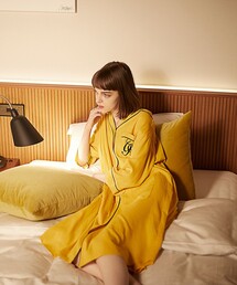 【LIFE STYLE WEAR】パイピングシャツワンピース