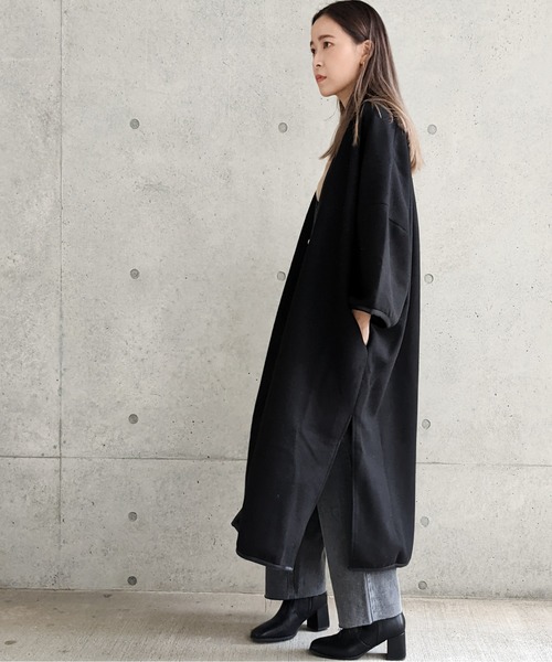 Per sist ence(パーシエンス)の「Per sist ence/パーシエンス ウールライク パイピングノーカラーコート(ノーカラーコート・レディース・ブラック/モカ/ブラウン系・FREE)」の11枚目の写真