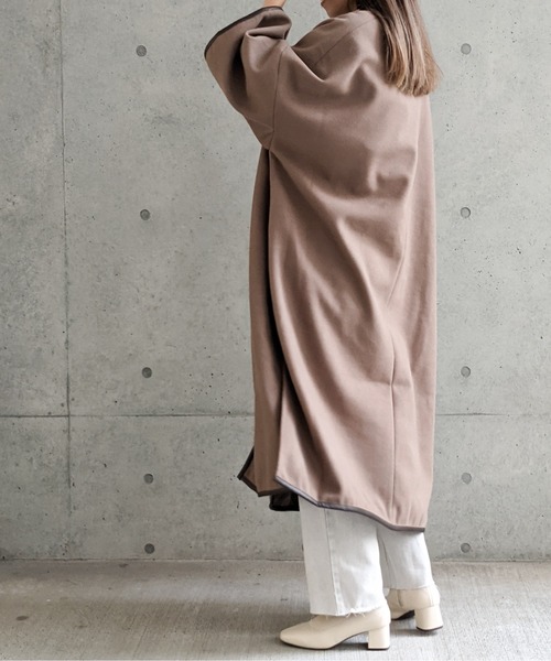 Per sist ence(パーシエンス)の「Per sist ence/パーシエンス ウールライク パイピングノーカラーコート(ノーカラーコート・レディース・ブラック/モカ/ブラウン系・FREE)」の19枚目の写真