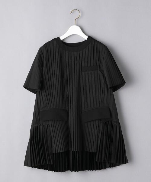 Sacai（サカイ）の「＜sacai（サカイ）＞プリーツ チュニック ■■■（Tシャツ/カットソー・レディース・ホワイト/ブラック・1）」の2枚目の写真
