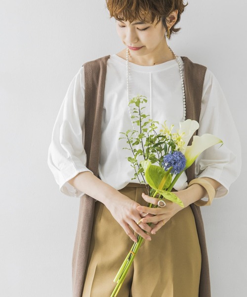 URBAN RESEARCH（アーバンリサーチ）の「袖ボリュームカットソー（Tシャツ/カットソー・レディース・チャコールグレー/オフホワイト/イエロー・FREE）」の2枚目の写真