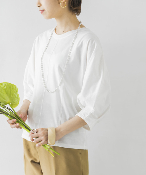 URBAN RESEARCH（アーバンリサーチ）の「袖ボリュームカットソー（Tシャツ/カットソー・レディース・チャコールグレー/オフホワイト/イエロー・FREE）」の5枚目の写真