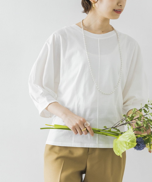 URBAN RESEARCH（アーバンリサーチ）の「袖ボリュームカットソー（Tシャツ/カットソー・レディース・チャコールグレー/オフホワイト/イエロー・FREE）」の6枚目の写真