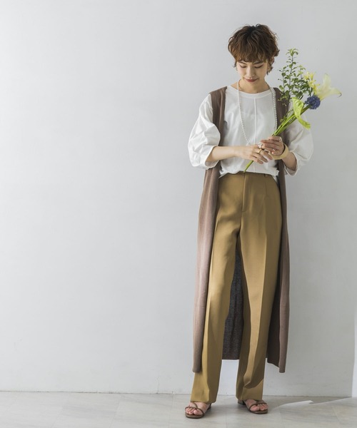 URBAN RESEARCH（アーバンリサーチ）の「袖ボリュームカットソー（Tシャツ/カットソー・レディース・チャコールグレー/オフホワイト/イエロー・FREE）」の9枚目の写真