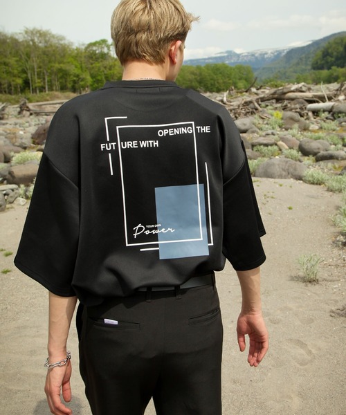 Pledge（プレッジ）の「【Pledge】【特別別注】 プリントシルケットポンチビッグTシャツ（Tシャツ/カットソー・メンズ・ホワイト/ブラック/ブルー/グレイッシュベージュ/ホワイト系/ホワイト系1/ブラック系/ブラック系1/ベージュ系/ベージュ系1/ブルー系/ブルー系1・MEDIUM/LARGE）」の6枚目の写真