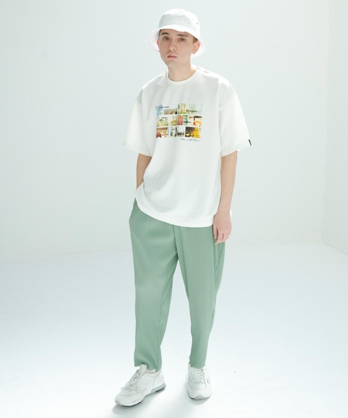 Pledge（プレッジ）の「【Pledge】【特別別注】 プリントシルケットポンチビッグTシャツ（Tシャツ/カットソー・メンズ・ホワイト/ブラック/ブルー/グレイッシュベージュ/ホワイト系/ホワイト系1/ブラック系/ブラック系1/ベージュ系/ベージュ系1/ブルー系/ブルー系1・MEDIUM/LARGE）」の21枚目の写真