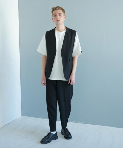 Pledge（プレッジ）の「【Pledge】【特別別注】 プリントシルケットポンチビッグTシャツ（Tシャツ/カットソー・メンズ・ホワイト/ブラック/ブルー/グレイッシュベージュ/ホワイト系/ホワイト系1/ブラック系/ブラック系1/ベージュ系/ベージュ系1/ブルー系/ブルー系1・MEDIUM/LARGE）」の20枚目の写真