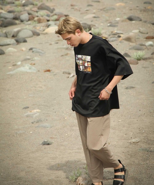 Pledge（プレッジ）の「【Pledge】【特別別注】 プリントシルケットポンチビッグTシャツ（Tシャツ/カットソー・メンズ・ホワイト/ブラック/ブルー/グレイッシュベージュ/ホワイト系/ホワイト系1/ブラック系/ブラック系1/ベージュ系/ベージュ系1/ブルー系/ブルー系1・MEDIUM/LARGE）」の15枚目の写真