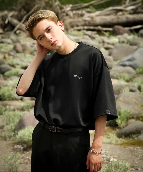 Pledge（プレッジ）の「【Pledge】【特別別注】 プリントシルケットポンチビッグTシャツ（Tシャツ/カットソー・メンズ・ホワイト/ブラック/ブルー/グレイッシュベージュ/ホワイト系/ホワイト系1/ブラック系/ブラック系1/ベージュ系/ベージュ系1/ブルー系/ブルー系1・MEDIUM/LARGE）」の14枚目の写真