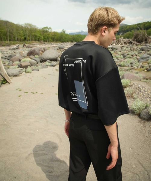 Pledge（プレッジ）の「【Pledge】【特別別注】 プリントシルケットポンチビッグTシャツ（Tシャツ/カットソー・メンズ・ホワイト/ブラック/ブルー/グレイッシュベージュ/ホワイト系/ホワイト系1/ブラック系/ブラック系1/ベージュ系/ベージュ系1/ブルー系/ブルー系1・MEDIUM/LARGE）」の22枚目の写真