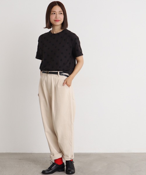 chambre de charme（シャンブルドゥシャーム）の「△cdc デニムタック テーパードパンツ（デニムパンツ・レディース・オフホワイト/サックスブルー/インディゴブルー/ブルー・FREE）」の7枚目の写真