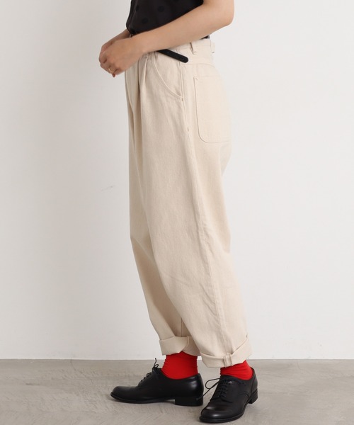 chambre de charme（シャンブルドゥシャーム）の「△cdc デニムタック テーパードパンツ（デニムパンツ・レディース・オフホワイト/サックスブルー/インディゴブルー/ブルー・FREE）」の14枚目の写真