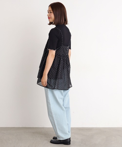 chambre de charme（シャンブルドゥシャーム）の「△cdc デニムタック テーパードパンツ（デニムパンツ・レディース・オフホワイト/サックスブルー/インディゴブルー/ブルー・FREE）」の22枚目の写真