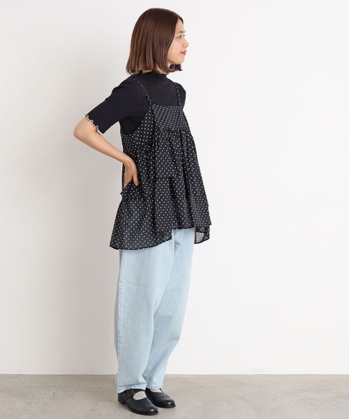 chambre de charme（シャンブルドゥシャーム）の「△cdc デニムタック テーパードパンツ（デニムパンツ・レディース・オフホワイト/サックスブルー/インディゴブルー/ブルー・FREE）」の16枚目の写真