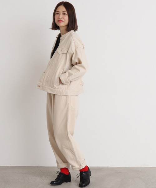 chambre de charme（シャンブルドゥシャーム）の「△cdc デニムタック テーパードパンツ（デニムパンツ・レディース・オフホワイト/サックスブルー/インディゴブルー/ブルー・FREE）」の15枚目の写真