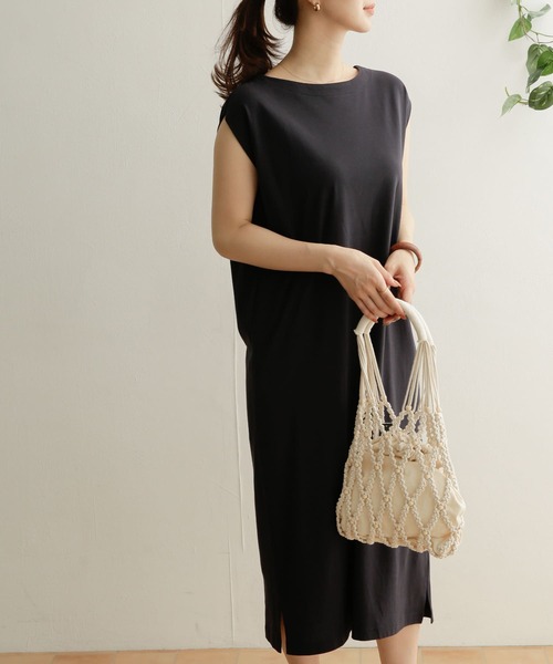 URBAN RESEARCH DOORS（アーバンリサーチドアーズ）の「ノースリーブカットソーワンピース（ワンピース・レディース・チャコールグレー/ネイビー/カーキ・ONE）」の6枚目の写真