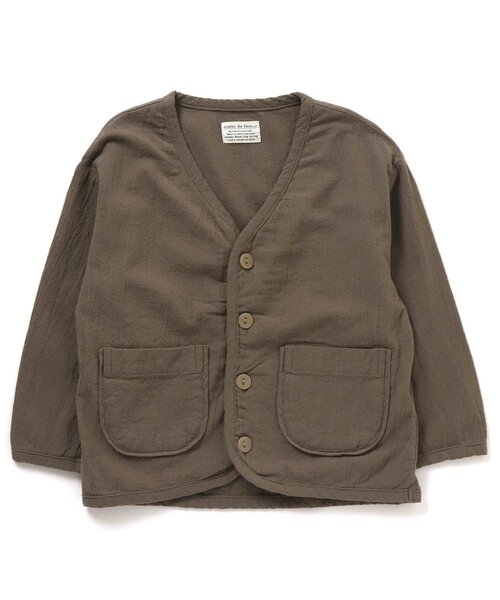 apres les cours（アプレレクール）の「/リラックスノーカラーシャツ（シャツ/ブラウス・キッズ・ブラウン/ストライプ・120/100/110/80/90/130/140）」の2枚目の写真