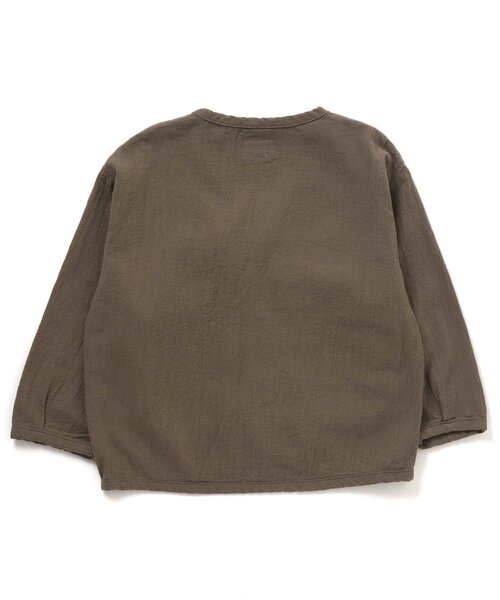 apres les cours（アプレレクール）の「/リラックスノーカラーシャツ（シャツ/ブラウス・キッズ・ブラウン/ストライプ・120/100/110/80/90/130/140）」の3枚目の写真