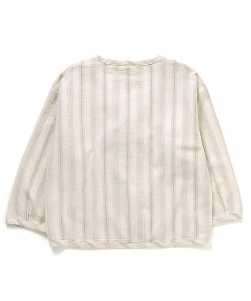 apres les cours（アプレレクール）の「/リラックスノーカラーシャツ（シャツ/ブラウス・キッズ・ブラウン/ストライプ・120/100/110/80/90/130/140）」の9枚目の写真