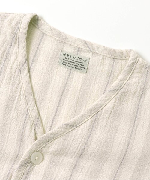 apres les cours（アプレレクール）の「/リラックスノーカラーシャツ（シャツ/ブラウス・キッズ・ブラウン/ストライプ・120/100/110/80/90/130/140）」の10枚目の写真