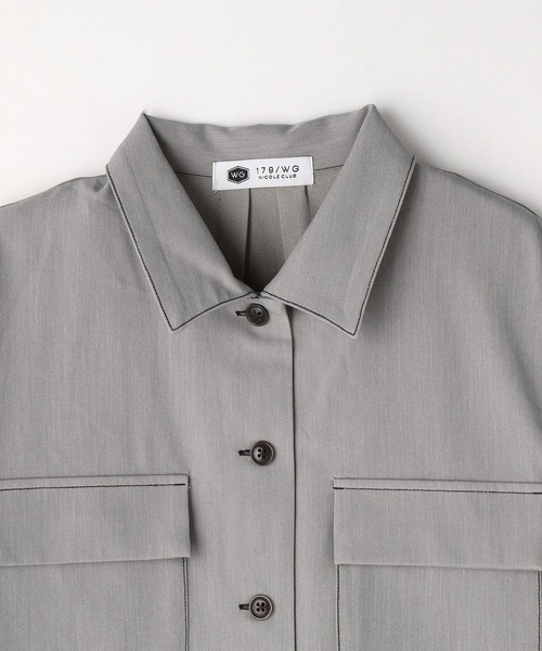 179/WG(イチナナキュウダブルジー)の「配色ステッチ半袖CPOシャツ(シャツ/ブラウス・レディース・ブラック/ベージュ/グレー・MEDIUM)」の19枚目の写真