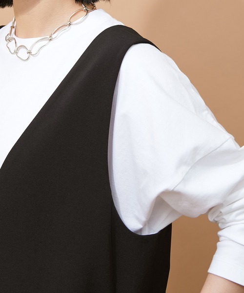 ADAM ET ROPE'(アダムエロペ)の「【WEB限定】2WAYジャンパースカート(ジャンパースカート・レディース・ブラック/ブルー・FREE)」の7枚目の写真