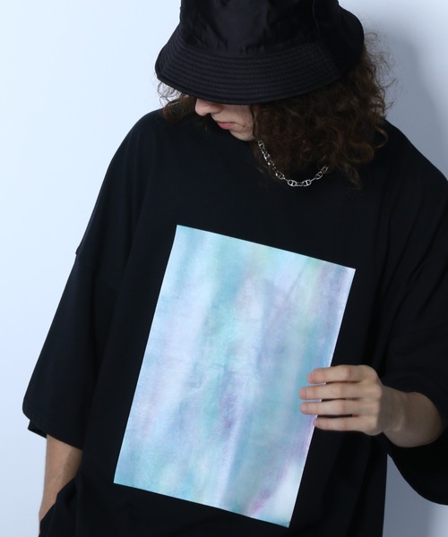 HARE（ハレ）の「マーブルフロントプルオーバー(HARE)（Tシャツ/カットソー・メンズ・ブラック/グレー/オフホワイト・SMALL/MEDIUM）」の3枚目の写真