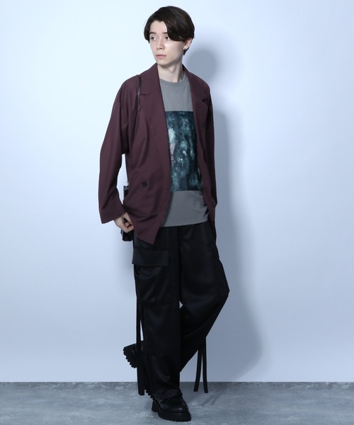 HARE（ハレ）の「マーブルフロントプルオーバー(HARE)（Tシャツ/カットソー・メンズ・ブラック/グレー/オフホワイト・SMALL/MEDIUM）」の10枚目の写真