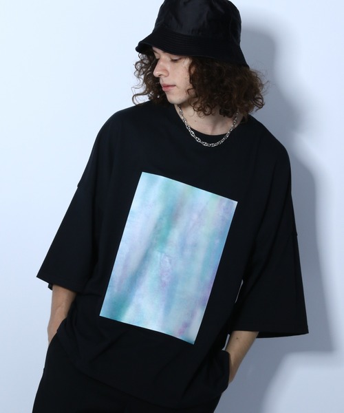 HARE（ハレ）の「マーブルフロントプルオーバー(HARE)（Tシャツ/カットソー・メンズ・ブラック/グレー/オフホワイト・SMALL/MEDIUM）」の8枚目の写真