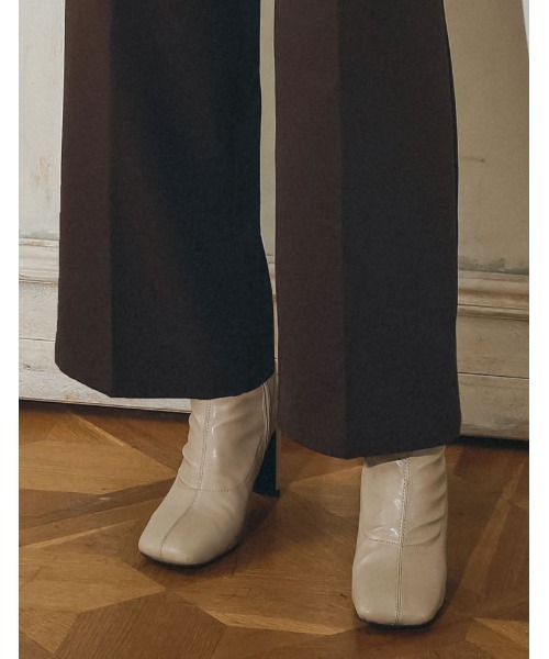 [累計販売数3,000足突破！][大きいサイズ有]フェイクレザースクエアトゥミドルブーツ（ブーツ）｜Re:EDIT（リエディ）