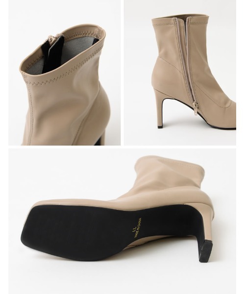 Re:EDIT（リエディ）の「[累計販売数3,000足突破！][大きいサイズ有]フェイクレザースクエアトゥミドルブーツ（ブーツ・レディース・ブラック/ブラウン/カーキ/アイボリー/キャメル・X-LARGE/MEDIUM/LARGE/XX-LARGE/SMALL）」の8枚目の写真