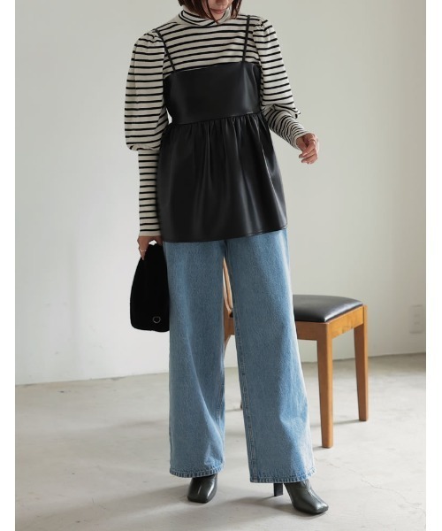 [累計販売数3,000足突破！][大きいサイズ有]フェイクレザースクエアトゥミドルブーツ（ブーツ）｜Re:EDIT（リエディ）