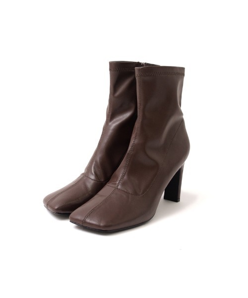 Re:EDIT（リエディ）の「[累計販売数3,000足突破！][大きいサイズ有]フェイクレザースクエアトゥミドルブーツ（ブーツ・レディース・ブラック/ブラウン/カーキ/アイボリー/キャメル・X-LARGE/MEDIUM/LARGE/XX-LARGE/SMALL）」の12枚目の写真