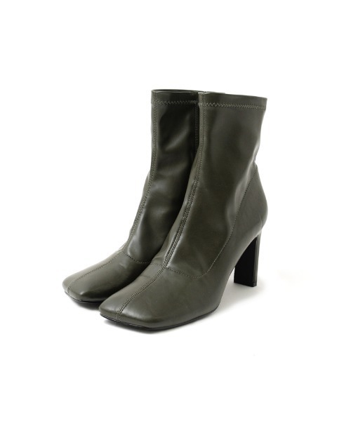 Re:EDIT（リエディ）の「[累計販売数3,000足突破！][大きいサイズ有]フェイクレザースクエアトゥミドルブーツ（ブーツ・レディース・ブラック/ブラウン/カーキ/アイボリー/キャメル・X-LARGE/MEDIUM/LARGE/XX-LARGE/SMALL）」の13枚目の写真