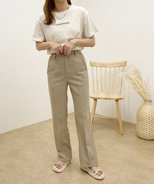 apres jour clair(アプレジュールクレア)の「【apres jour clair】チェックセミフレアパンツ【ZOZOTOWN限定アイテム】(スラックス・レディース・ブラウン系その他/グリーン系その他/ベージュ・SMALL/X-LARGE/MEDIUM)」の7枚目の写真