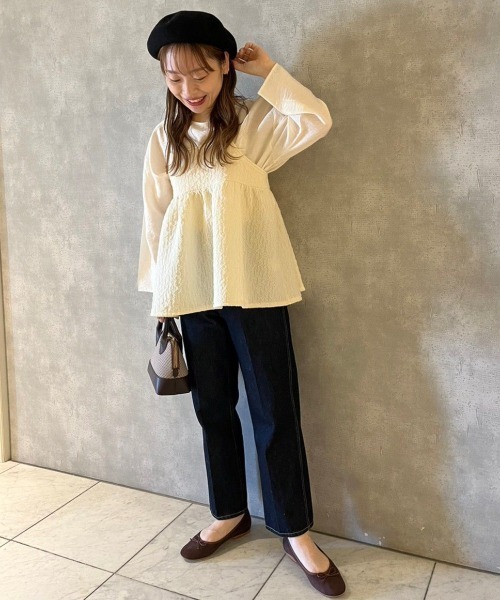 flower（フラワー）の「ルーズレディブラウス（Tシャツ/カットソー・レディース・ベージュ/アイボリー・FREE）」の21枚目の写真