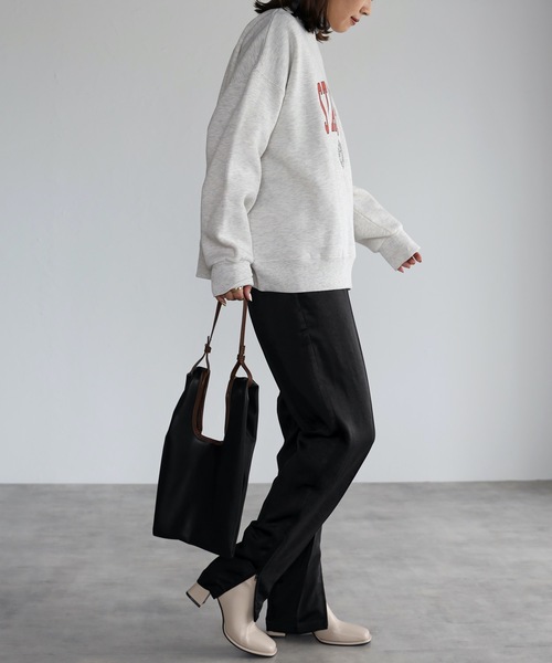 ap retro（アプレトロ）の「【裏起毛】カレッジロゴプリントルーズプルオーバー（スウェット・レディース・オフホワイト/杢グレー/グリーン/ブルー・FREE）」の12枚目の写真