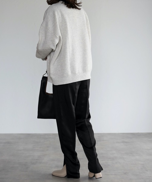 ap retro（アプレトロ）の「【裏起毛】カレッジロゴプリントルーズプルオーバー（スウェット・レディース・オフホワイト/杢グレー/グリーン/ブルー・FREE）」の13枚目の写真