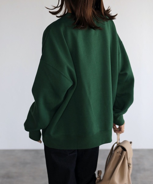 ap retro（アプレトロ）の「【裏起毛】カレッジロゴプリントルーズプルオーバー（スウェット・レディース・オフホワイト/杢グレー/グリーン/ブルー・FREE）」の18枚目の写真