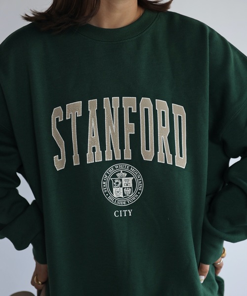 ap retro（アプレトロ）の「【裏起毛】カレッジロゴプリントルーズプルオーバー（スウェット・レディース・オフホワイト/杢グレー/グリーン/ブルー・FREE）」の21枚目の写真