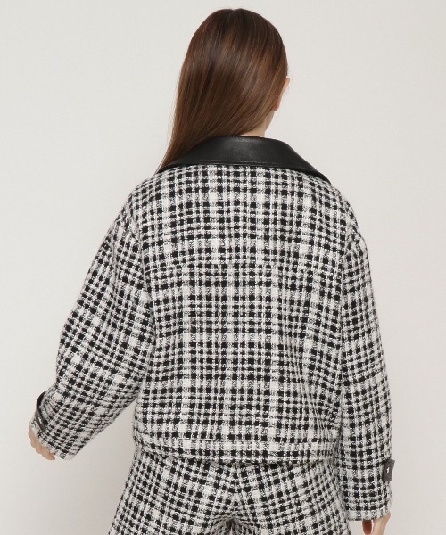 REDYAZEL（レディアゼル）の「ファンシーツイードライダース（ライダースジャケット・レディース・ブラック/ネイビー・SMALL/MEDIUM）」の7枚目の写真