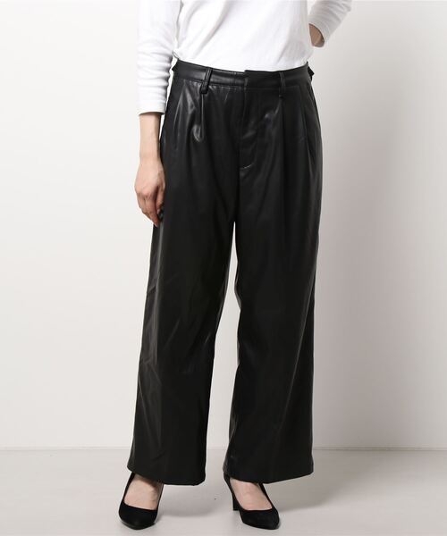 DANKE SCHON（ダンケシェーン）の「DankeSchon/ダンケシェーン/ECOLETHER SLACKS/エコレザースラックス（スラックス・レディース・ブラック・SMALL/MEDIUM）」の4枚目の写真
